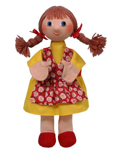 Кукла надевающаяся на руку с ногами "Девушка Машенька"