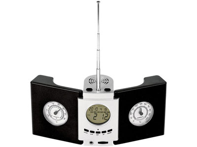 Погодная станция с радио: часы, будильник, дата, терм., гигромет