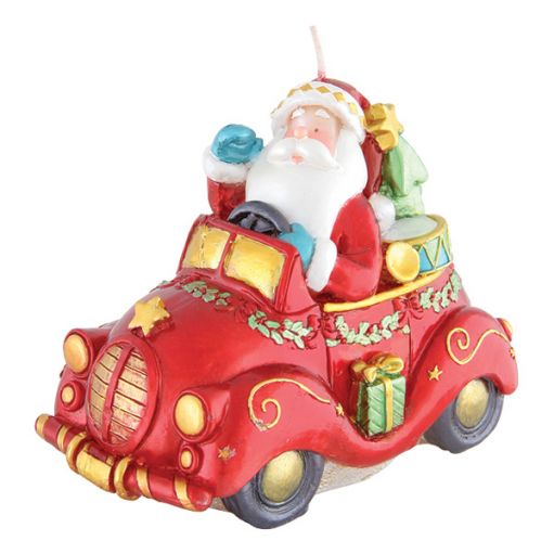 Свеча "Дед Мороз на машине"
