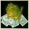 Картина с кристаллами Swarovski Жаба с долларами