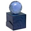 Сувенир Шар граненый голубой 4 см хрусталь