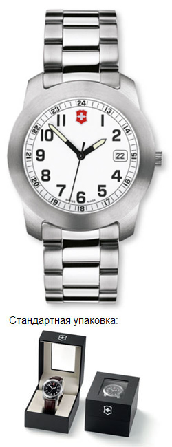 Часы Field, 38,5 мм, белый циферблат, стальной браслет