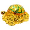 Сувенир из гипсолита "Черепаха на монетах" 4х7 см.