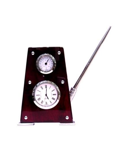 Настольный сувенир с часами, термометром и ручкой