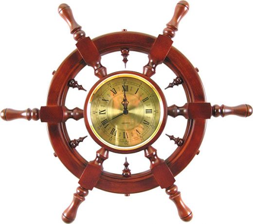 Настенный сувенирный Штурвал (6 ручек) (часы)
