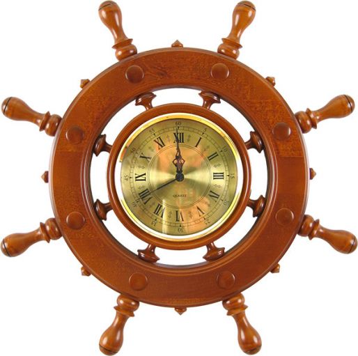Настенный сувенирный Штурвал (8 ручек) (часы)