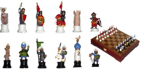 Шахматы малые "Крестоносцы" покрашенные