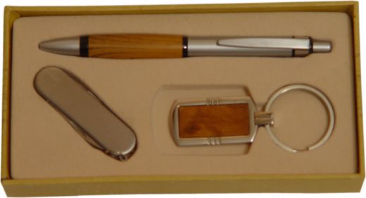 Подарочный набор (ручка, брелок, пероч.нож)
