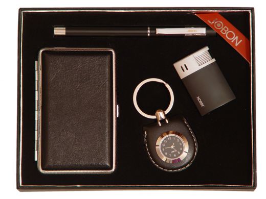 Подарочный набор (портсигар, ручка, зажигалка, брелок)