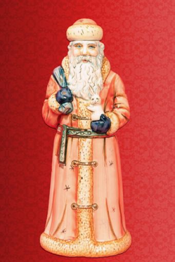 Фарфоровый штоф "Дед Мороз" (цветной с золотом) 1 литр