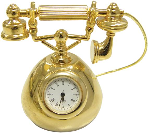 Настольный сувенир "Телефон" с часами
