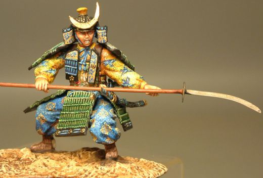 Оловянная модель "Самурай с алебардой на отмашь XII - XIV"