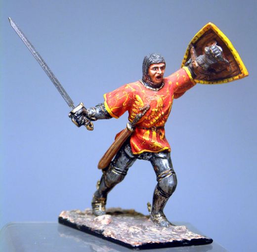 Оловянная модель "Рыцарь бегущий со съёмным шлемом"