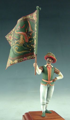 Оловянная модель "Итальянец с флагом"
