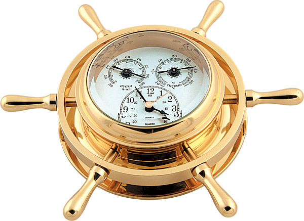 Настенные часы "Штурвал" с комплектом приборов от Sea Power